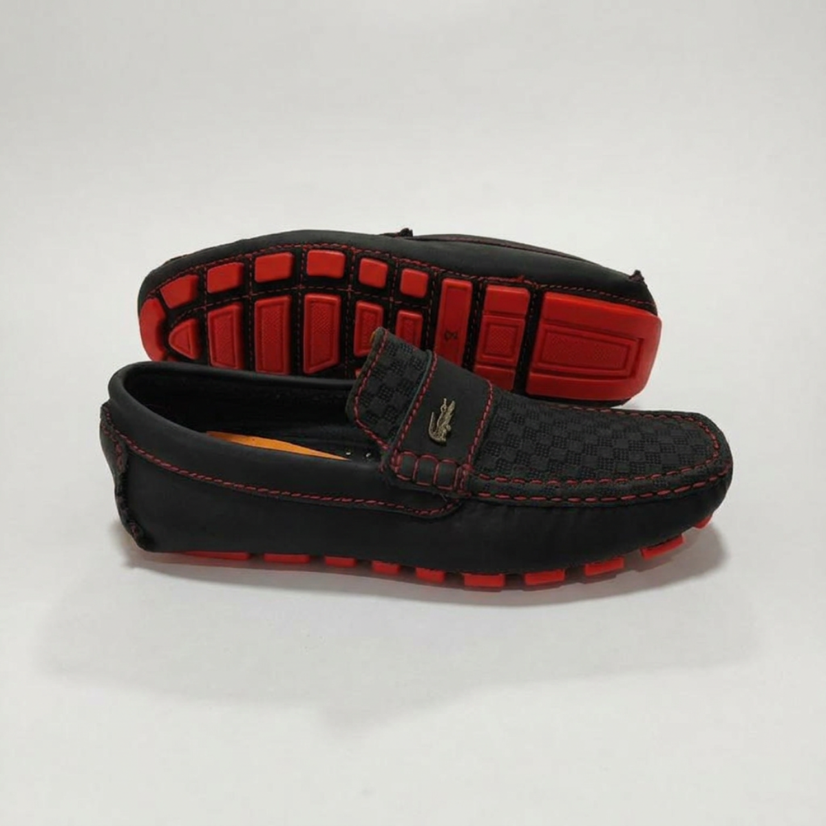 Mocasin Negro Con Rojo 213