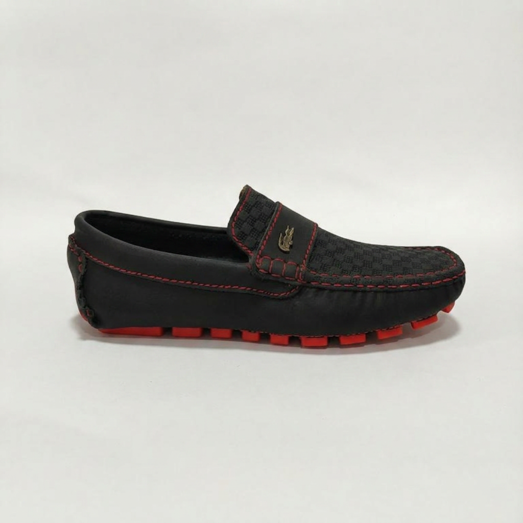 Mocasin Negro Con Rojo 213